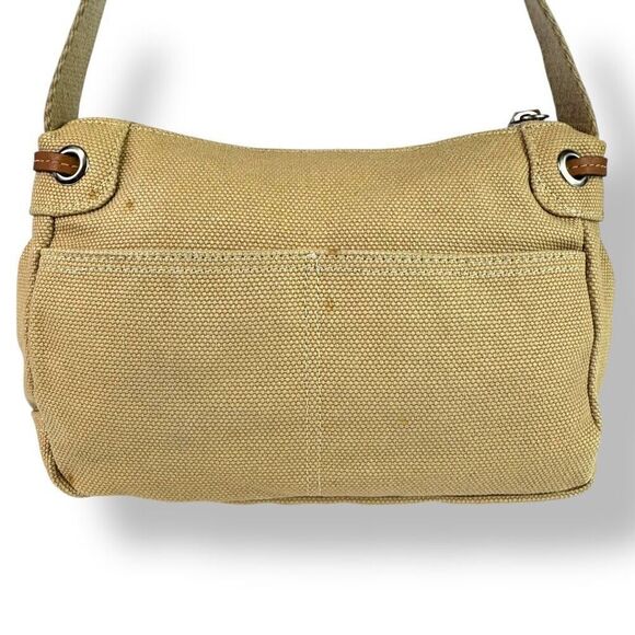 Fossil 1954 Vintage Y2K 90s Canvas Leather Crossbody Bag Front Flap Pockets - Picture 8 of 12
